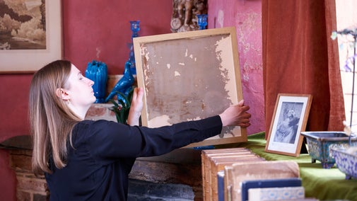 Behind the scenes filming at Sissinghurst in Vita's Writing Room